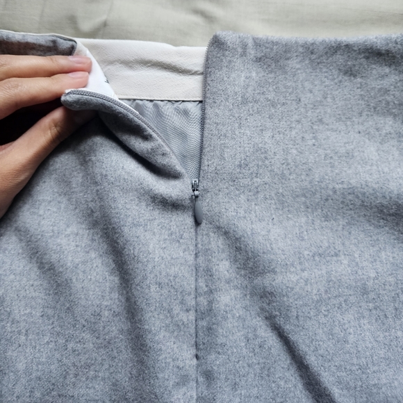 WILFRED Essonne Skirt Wool Cashmere Italy Light Grey Size 4 Aritzia - Picture 7 of 9